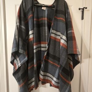 Merona Plaid Cape in Blue, Black, and Red